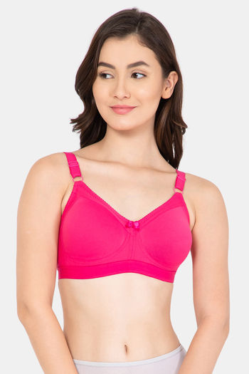 Buy Lady Lyka Single Layered Non Wired Medium Coverage T-Shirt Bra - Hot Pink